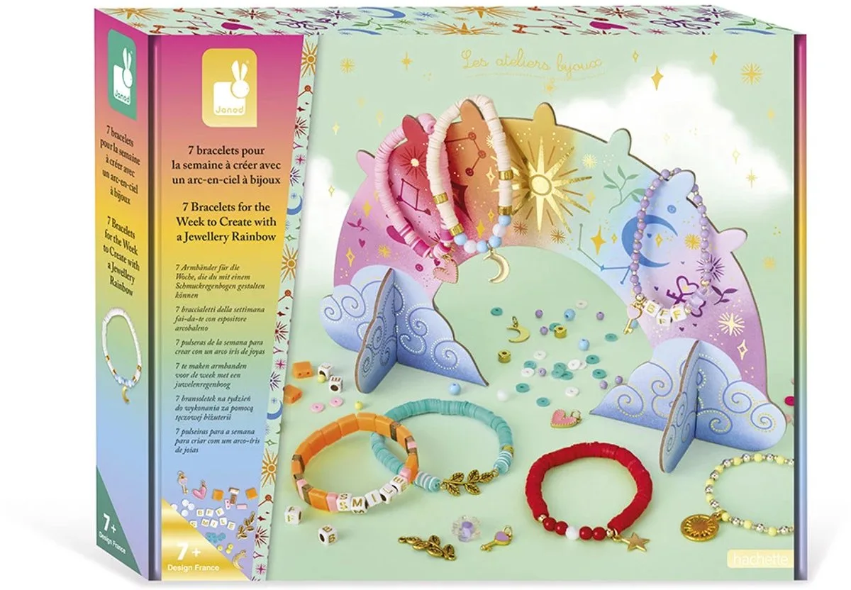 Janod 7 Armbänder Für Die Woche Mit Einem Schmuckregenbogen von Janod in Mehrfarbig – Produktfoto