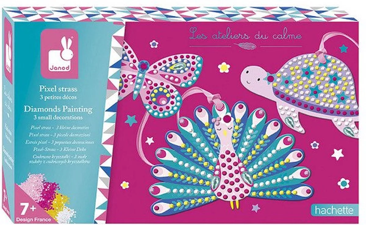 Les Ateliers Du Calme - Creatief Pakket - Little Rhinestone Pixel Decoraties - Diamond Painting Kleine Decoraties - Geschikt Vanaf 7 Jaar van Janod in Meerkleurig – productfoto