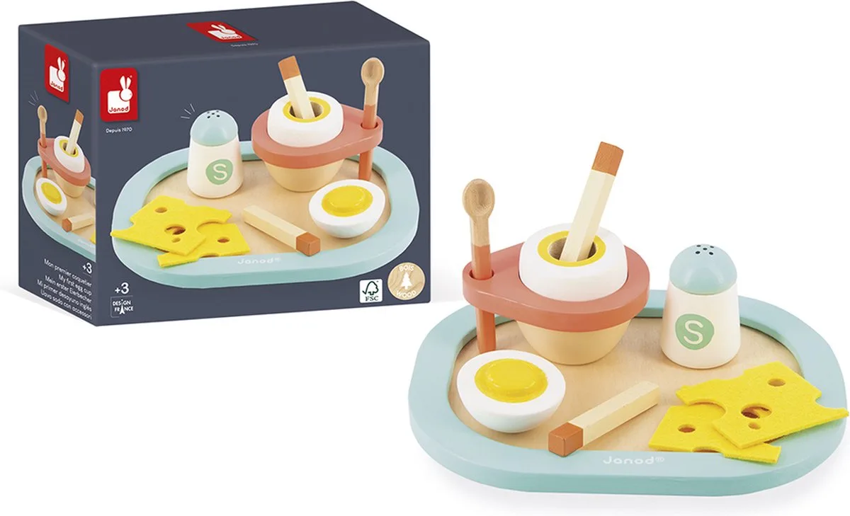 Mijn eerste eierdopje - Houten speelset de Janod en Multicolore – photo du produit