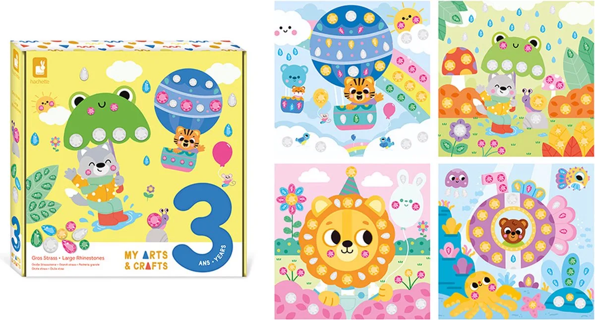 My Arts & Crafts - Creatieve doos grote strass fra Janod i Flerfarvet – produktbillede