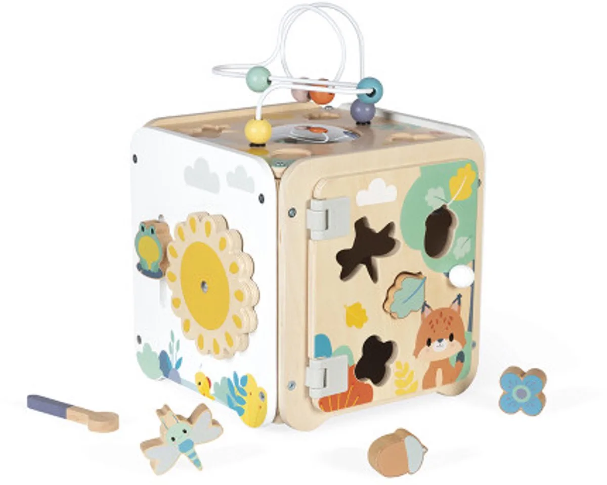Large Multi-activity Cube Pädagogisches Spielzeug von Janod in Mehrfarbig – Produktfoto