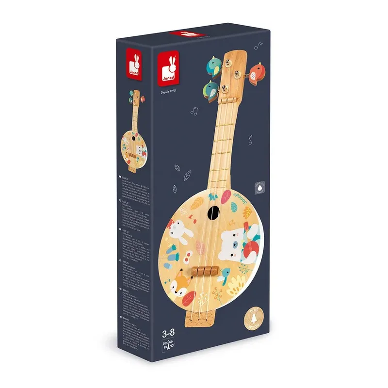 Pure - Houten banjo met pastelkleuren by Janod in Multicolour – product photo 2 of 5