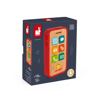 Speelgoedtelefoon - Telefoon met geluid by Janod in Red – product photo 2 of 6