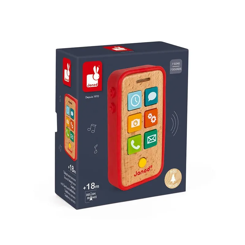 Speelgoedtelefoon - Telefoon met geluid by Janod in Red – product photo 2 of 6