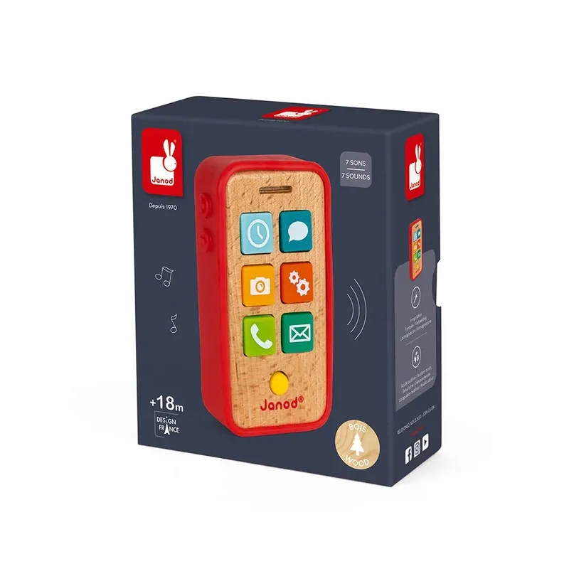 Speelgoedtelefoon - Telefoon met geluid by Janod in Red – product photo 3 of 6