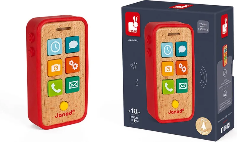 Speelgoedtelefoon - Telefoon met geluid by Janod in Red – product photo