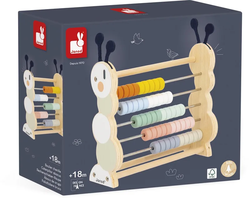 Sweet Cocoon - Houten telraam tups - Educatief Spel van Janod in Meerkleurig – productfoto