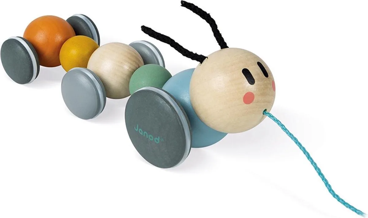 Sweet Cocoon - Houten trekfiguur - Rups de Janod en Multicolore – photo du produit