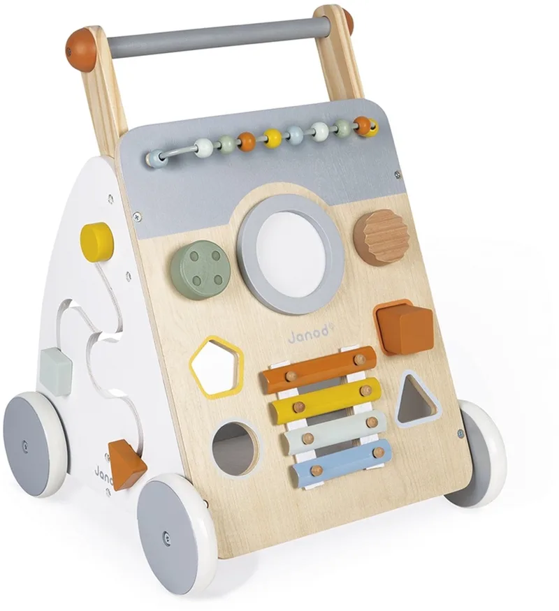 Sweet Cocoon - Multi-activiteiten loopwagen van Janod in Blauw – productfoto