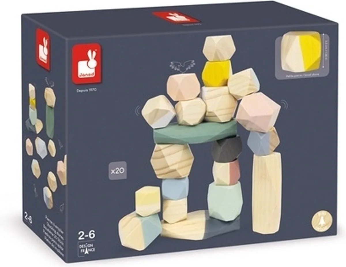 Sweet Cocoon Stacking Stones Byggespil fra Janod i Flerfarvet – produktbillede