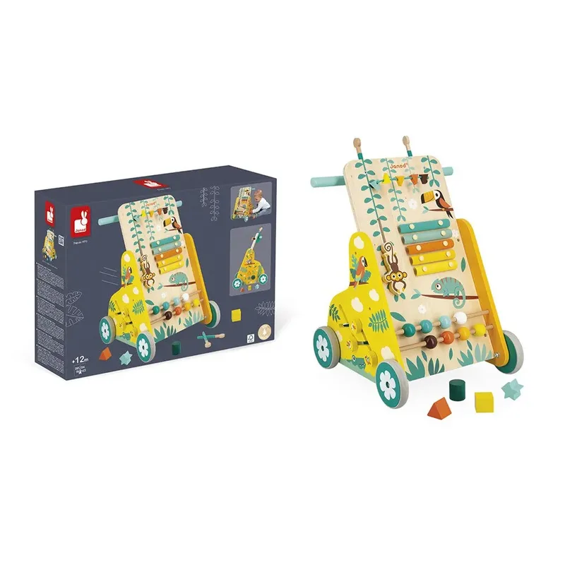 Tropik - Baby loopwagen met 6 activiteiten by Janod in Yellow – product photo 2 of 6