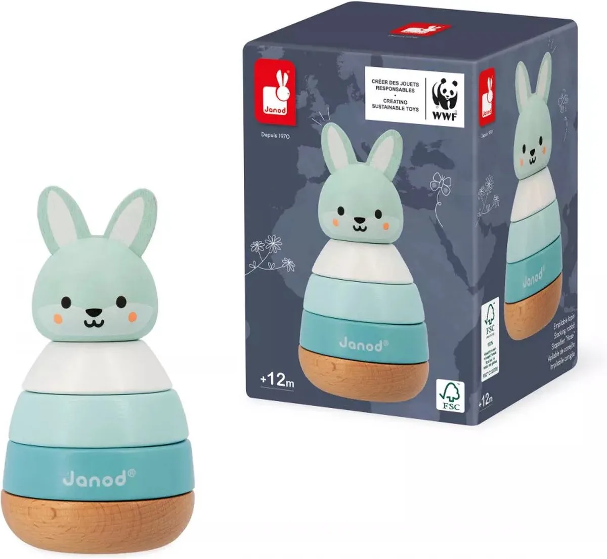 WWF - Stapeltuimelaar - Konijn by Janod in Multicolour – product photo