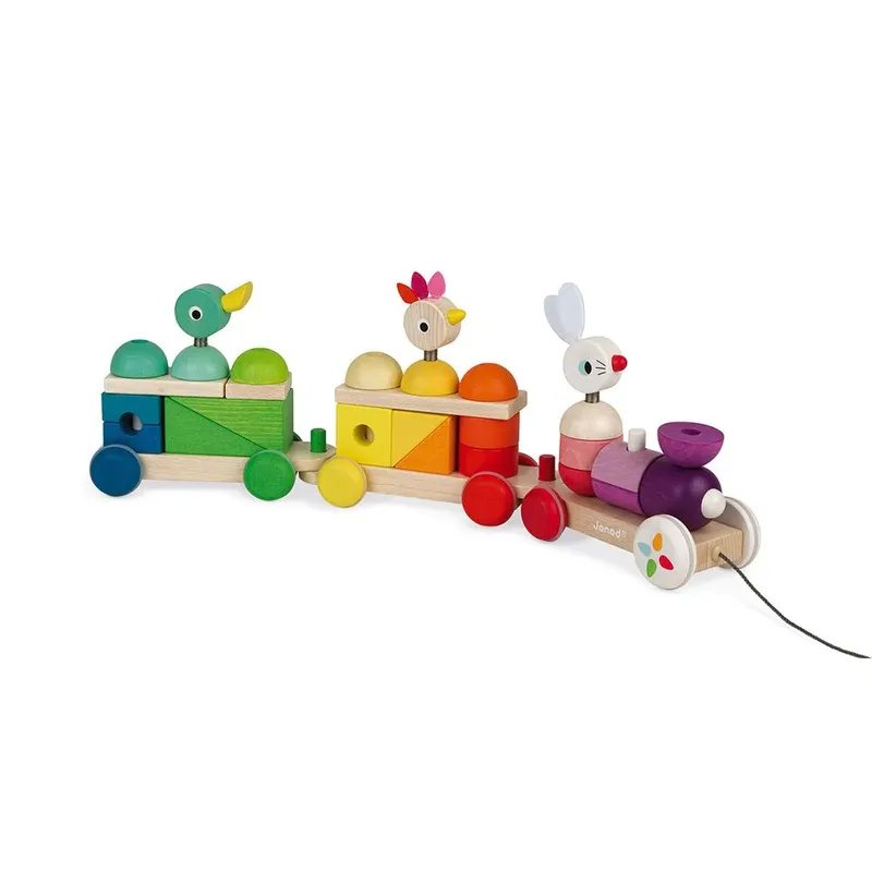 Zigolos - Grote meerkleurige trein - Trekfiguur en stapelspeelgoed by Janod in Multicolour – product photo 6 of 6