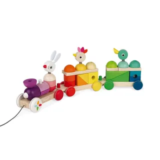 Zigolos - Grote meerkleurige trein - Trekfiguur en stapelspeelgoed by Janod in Multicolour – product photo 5 of 6