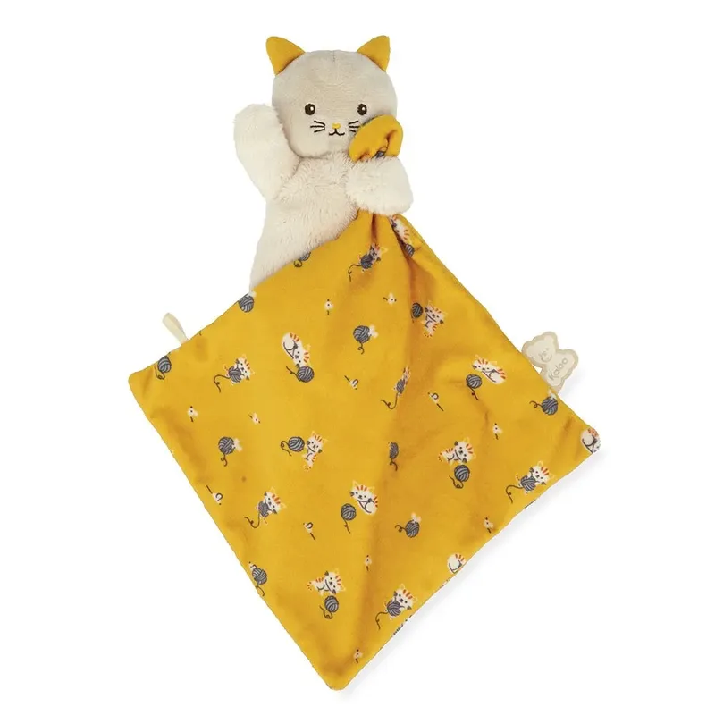 Carre Douceur - Knuffeldoekje - Kat - Geel by Kaloo in Kat Geel – product photo 2 of 6