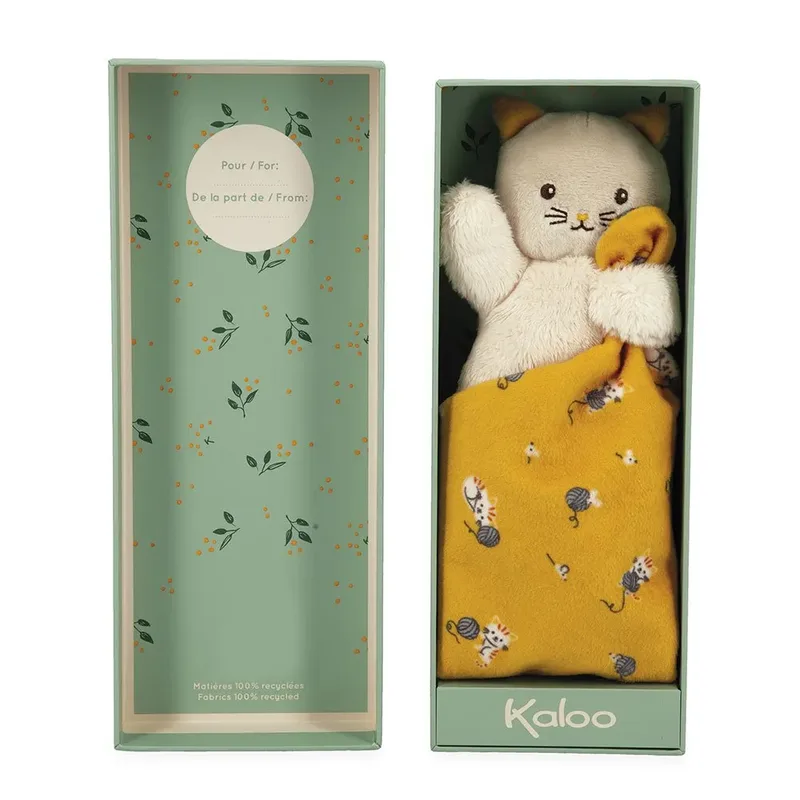 Carre Douceur - Knuffeldoekje - Kat - Geel by Kaloo in Kat Geel – product photo 6 of 6