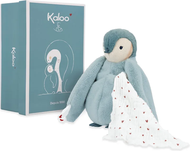 Groene pinguïn knuffel met geurdoekje fra Kaloo i Grøn – produktbillede