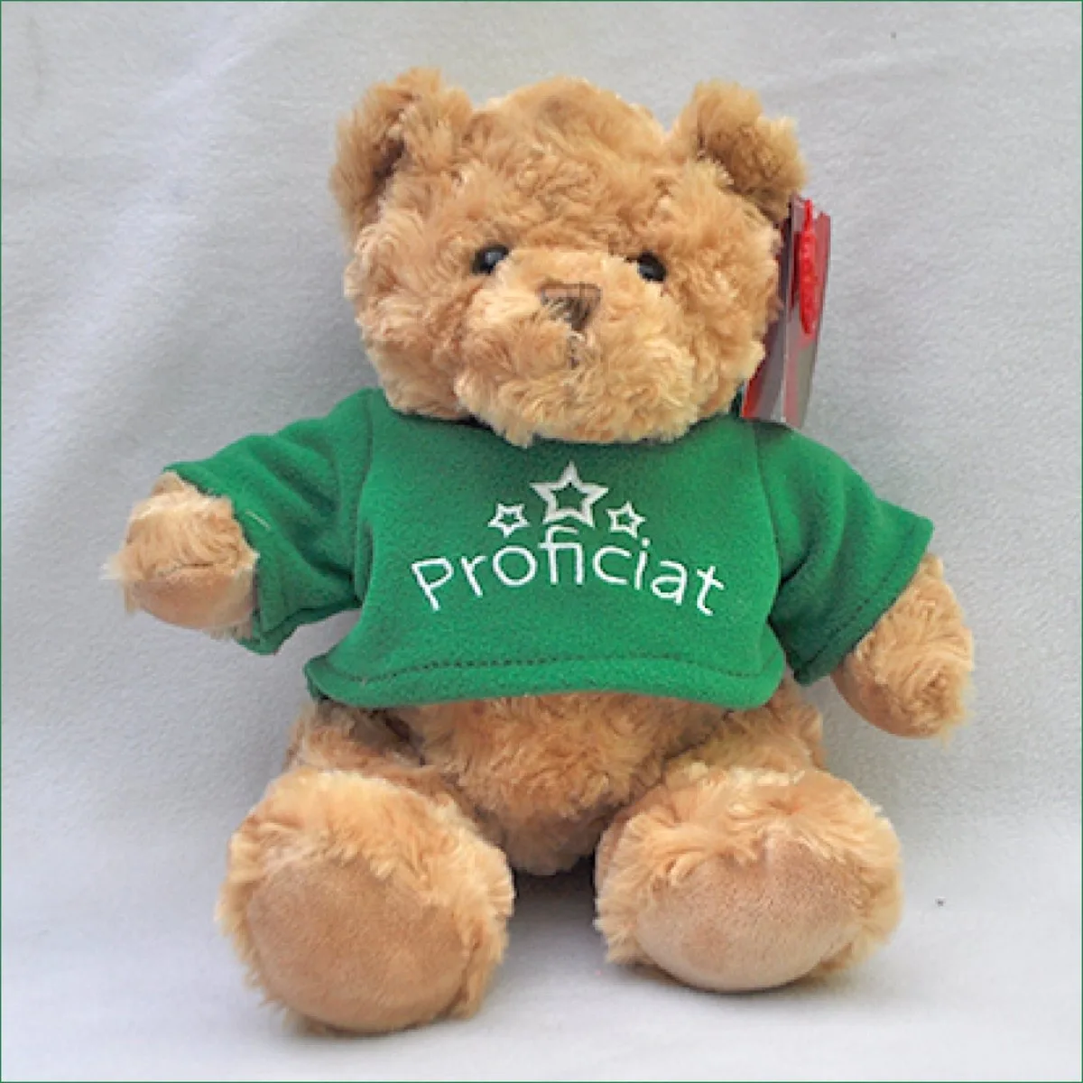 Knuffel "Proficiat" 22cm groen trui van Keel Toys in Beige groen trui – productfoto