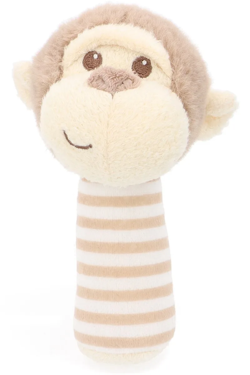 rammelaar aapje - 14 cm - Dieren Knuffels van Keel Toys in Beige – productfoto