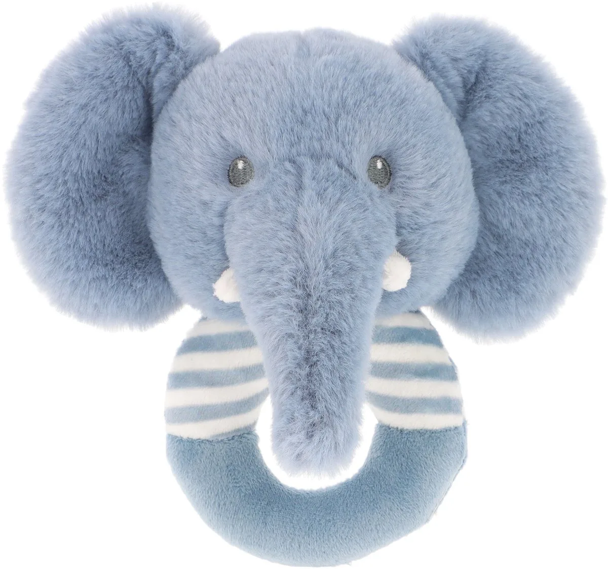 ring Rammelaar olifant - 14 cm - Dieren knuffelbeesten van Keel Toys in Blauw – productfoto