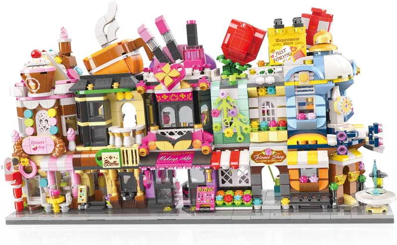 City Corner Serie 1 – complete serie bestaande uit: C0101, C0102, C0103, C0104, C0105 de Keeppley en Multicolor – photo du produit