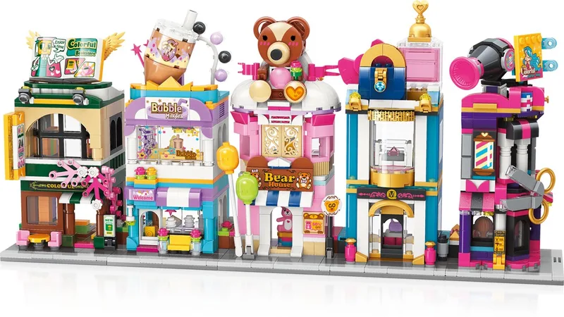 City Corner Serie 2 – complete serie bestaande uit: C0107, C0108, C0109, C0110, C0111 de Keeppley en Multicolor – photo du produit