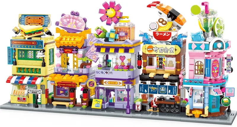 City Corner Serie 3 – complete serie bestaande uit: K28001, K28002, K28003, K28004, K28005 by Keeppley in Multicolor – product photo