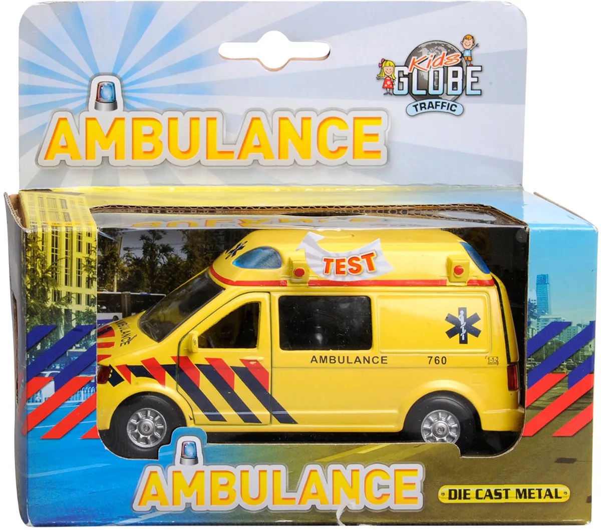 Ambulance met Licht en Geluid de Kids Globe en Jaune – photo du produit