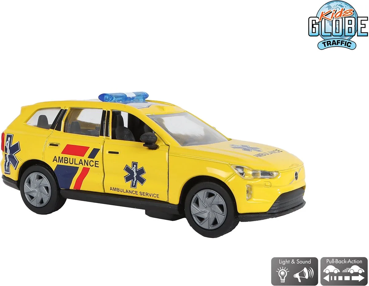 Ambulance Volvo EX90 NL Die Cast met Licht en Geluid de Kids Globe en Multicolore – photo du produit