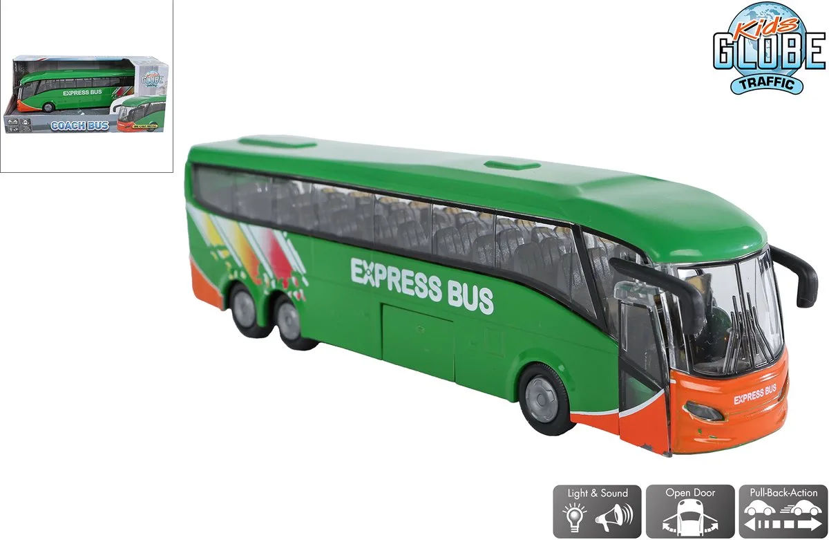Bus Die Cast met Licht en Geluid, 18,5cm de Kids Globe en Multicolore – photo du produit