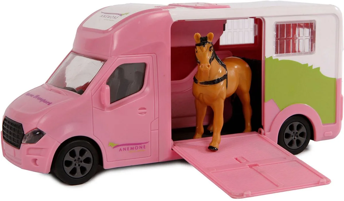 Die-cast Paardentruck Licht en Geluid 1:32 van Kids Globe in Roze – productfoto