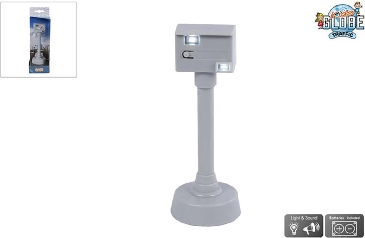 Flitspaal met Licht en Geluid, 12cm van Kids Globe in Grijs – productfoto