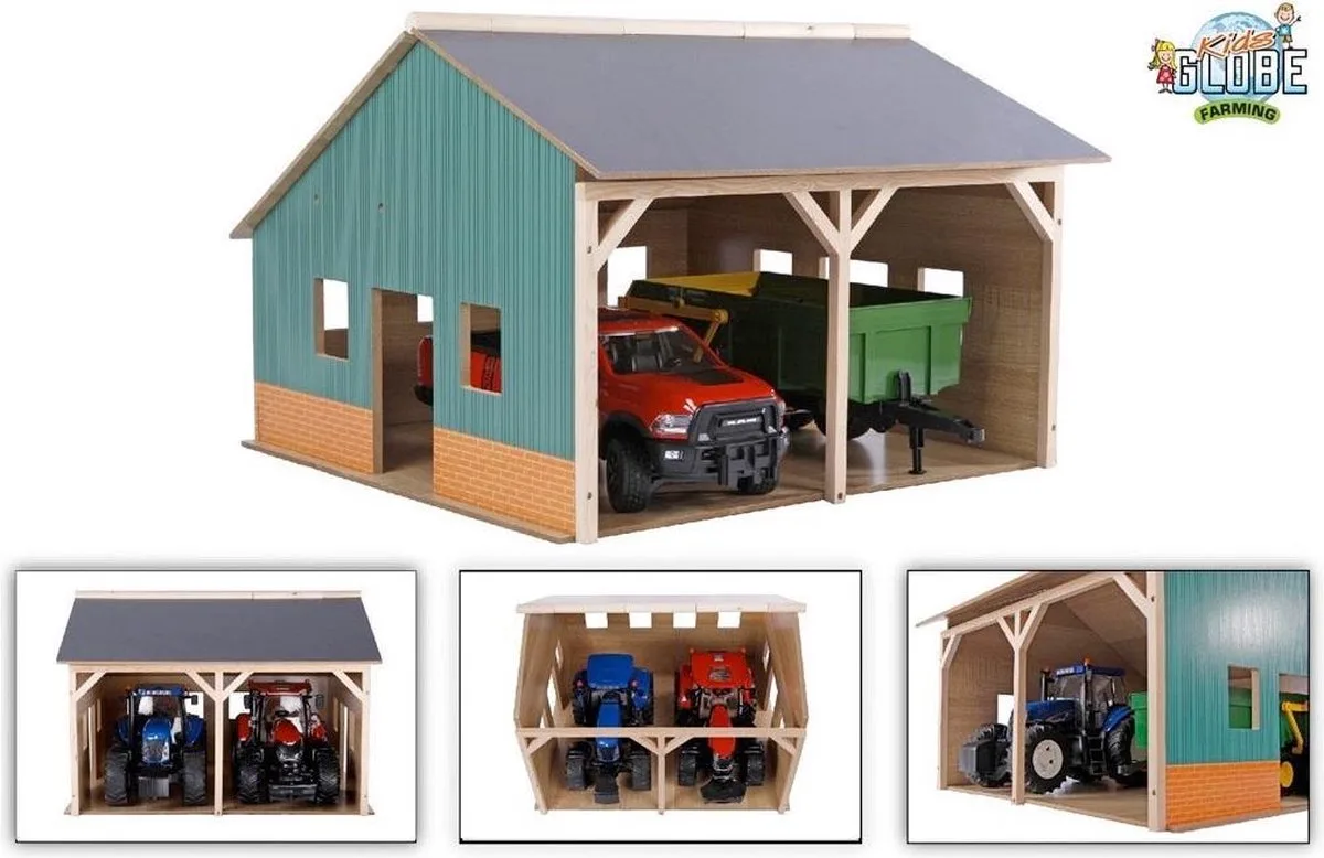 Loods Voor 2 Tractoren, 1:16 by Kids Globe in Green – product photo