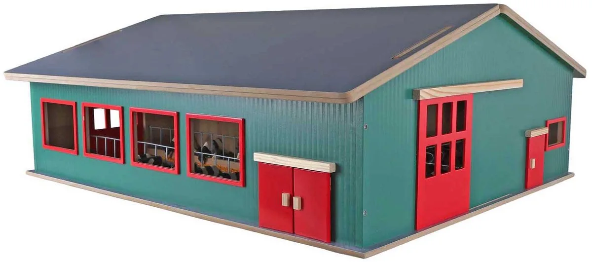 Loopstal met Berging en Weiland 1:32 de Kids Globe en Multicolore – photo du produit
