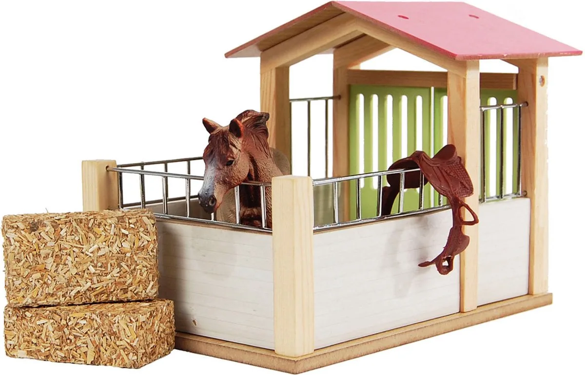 Paardenbox Hout 1:24 von Kids Globe in Mehrfarbig – Produktfoto