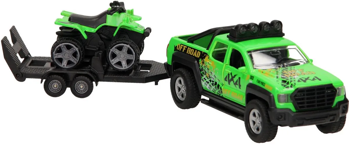 Terreinwagen met Trailer en Quad Licht en Geluid by Kids Globe in Multicolour – product photo