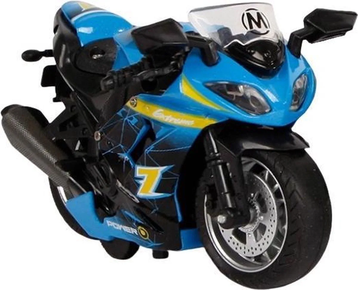 Van Manen Motor 12 Cm Led Die-cast Blauw/geel by Kids Globe in Blue – product photo