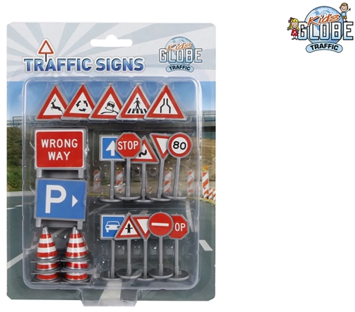 Verkeersborden, 25dlg. van Kids Globe in Meerkleurig – productfoto