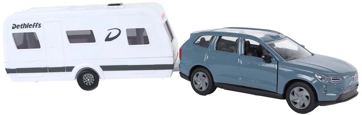 Volvo EX90 met Dethleffs Caravan van Kids Globe in Meerkleurig – productfoto