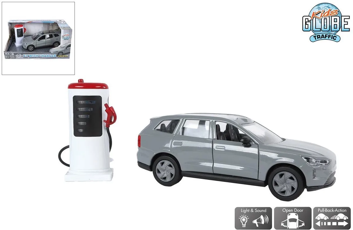 Volvo EX90 met Oplaadpaal by Kids Globe in Red – product photo