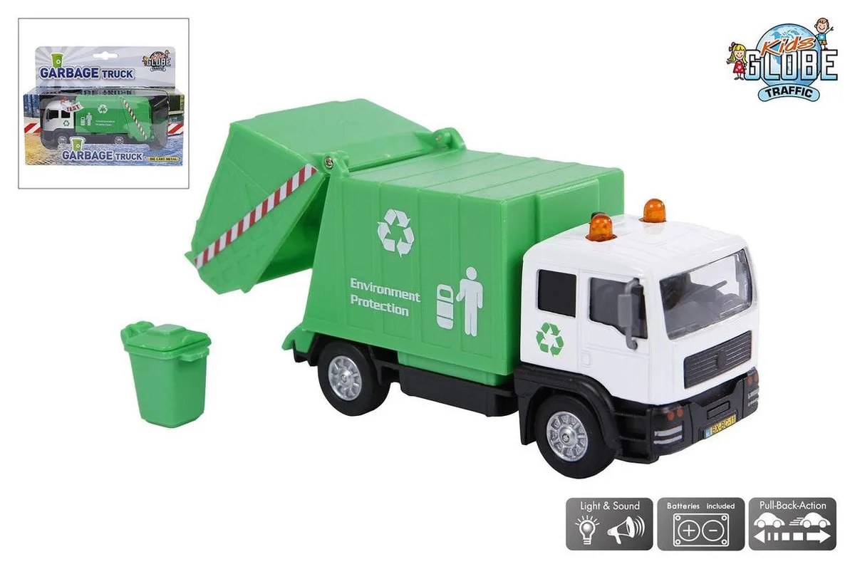 Vuilniswagen met Licht en Geluid van Kids Globe in Meerkleurig – productfoto