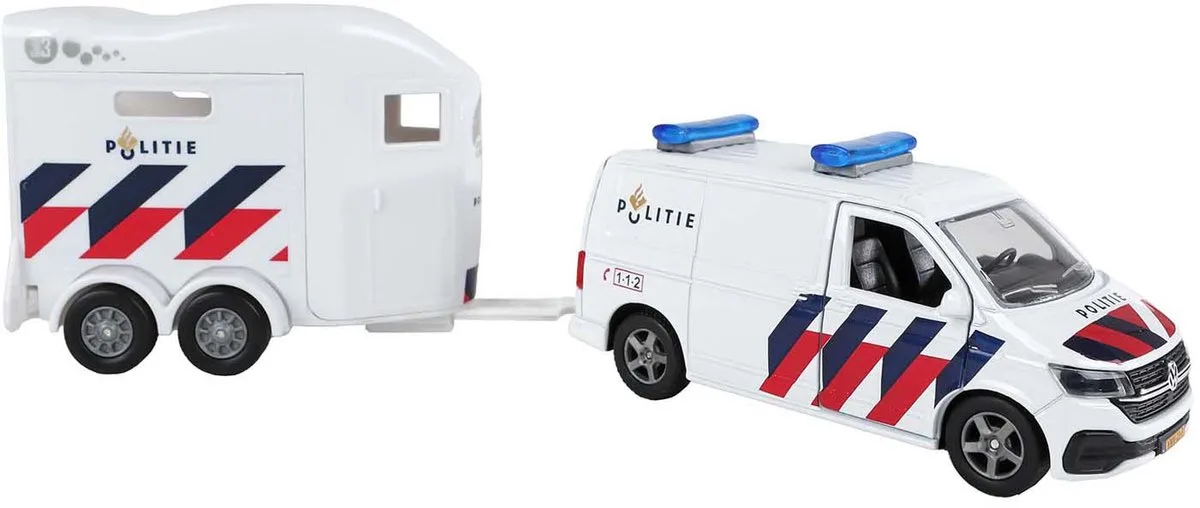 VW Transporter Politie met Cheval Liberte Paardentrailer von Kids Globe in Mehrfarbig – Produktfoto