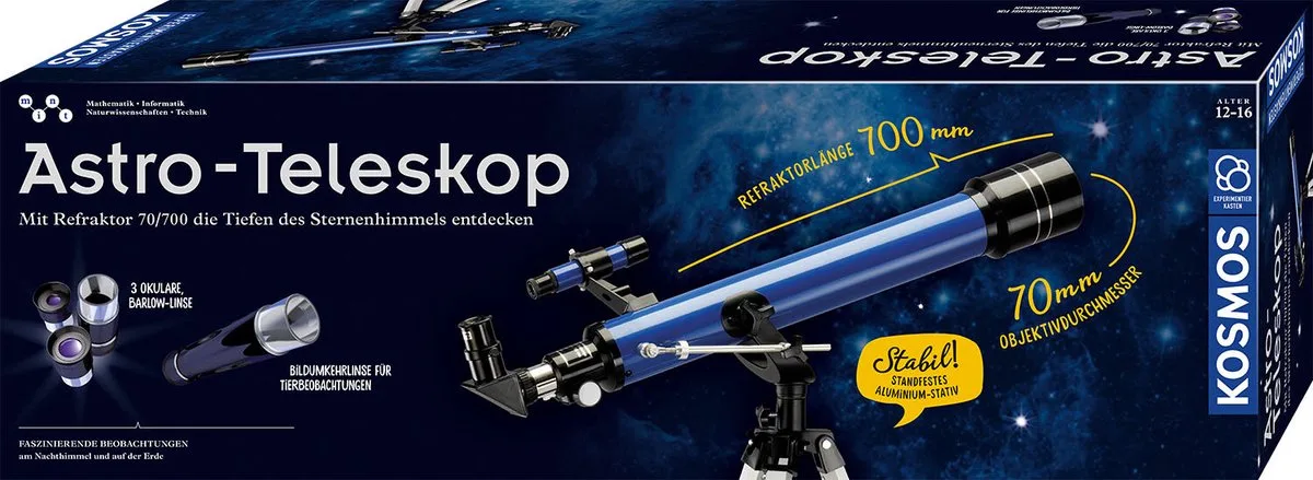 Astro-Teleskop, Telescoop, Astronomie, 12 jaar, Zwart fra KOSMOS – produktbillede