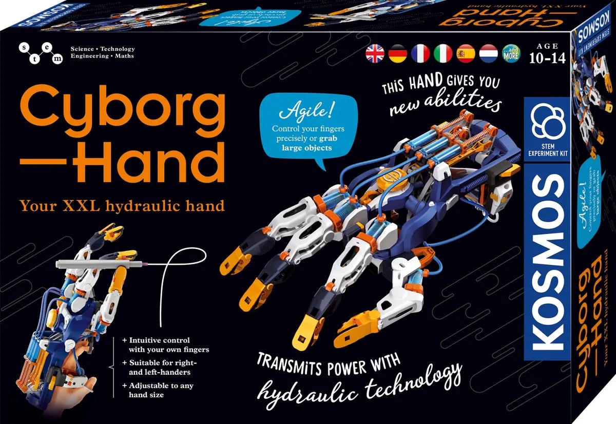 Experimenteerset - Bouw Je Eigen Hydraulische Robothand - Exoskelet met Waterkracht - Grijpen, Tekenen en Schrijven - STEM Speelgoed - Vanaf 10 Jaar von KOSMOS in Cyborg Hand – Produktfoto