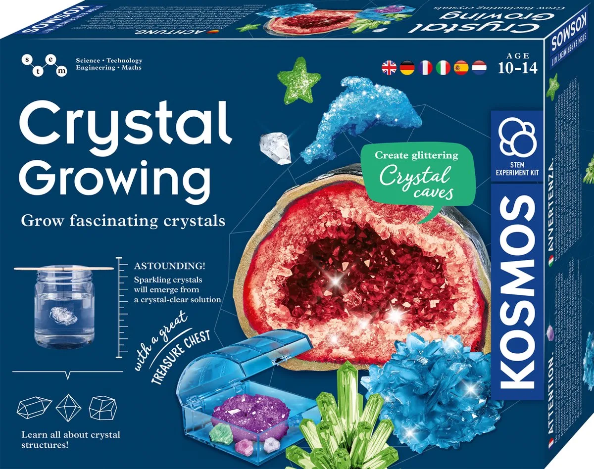 Experimenteerset - Kweek Je Eigen Gekleurde Kristallen - Maak Kristalgrotten en Kristalfiguren - Complete Scheikundeset - STEM Speelgoed - Vanaf 10 Jaar van KOSMOS in Crystal Growing – productfoto