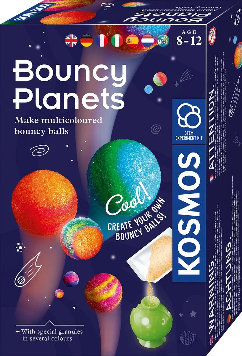 Experimenteerset - Maak Je Eigen Stuiterballen in Planeetvorm - Creëer Mars, Jupiter, Venus en Saturnus - STEM Speelgoed - Vanaf 8 Jaar van KOSMOS in Bouncy Planets – productfoto