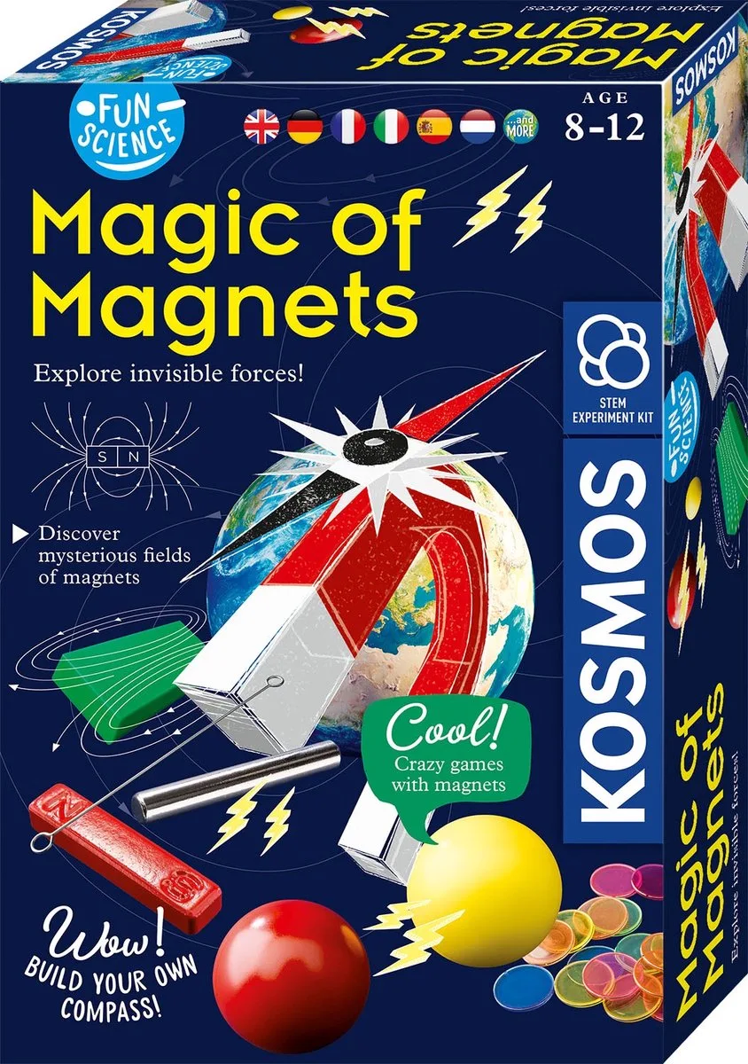 Experimenteerset - Ontdek de Kracht van Magneten - Bouw Je Eigen Kompas - 9 Magnetische Experimenten en Spellen - STEM Speelgoed - Vanaf 8 Jaar från KOSMOS i Magic of Magnets – produktbild