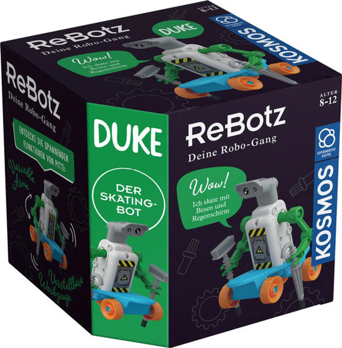 ReBotz - Duke der Skating-Bot 602598 Robot bouwpakket Uitvoering (module): Bouwpakket de KOSMOS en Kleurloos – photo du produit