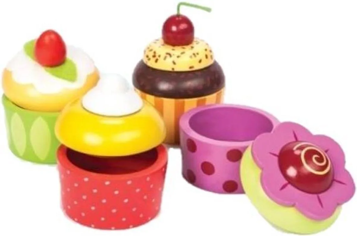 Bewaardoosje in de vorm van cupcake - 1 stuks - Willekeurig geleverd van Le Toy Van in Meerkleurig – productfoto