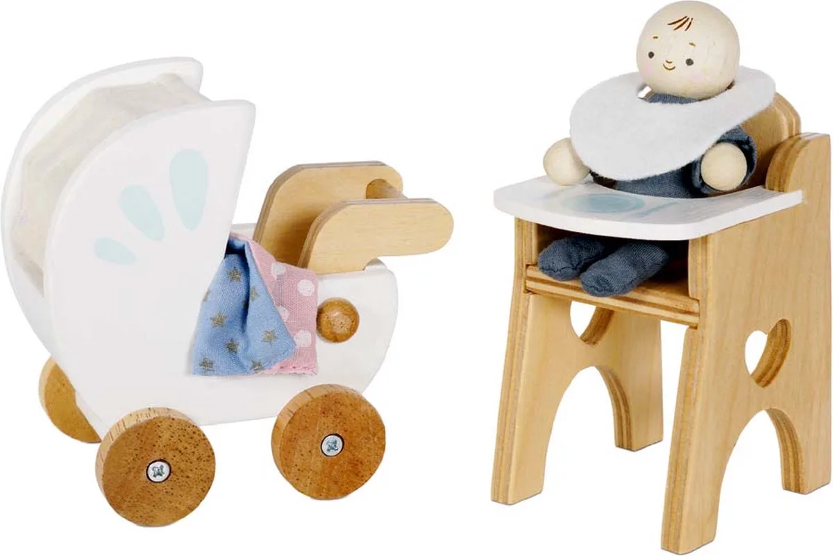 Poppenhuismeubels Babyset - Hout van Le Toy Van in Meerkleurig – productfoto